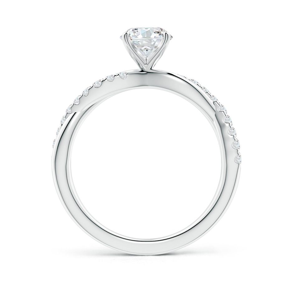 6mm GVS2 Solitaire Diamond Twist Shank Engagement Ring with Accents in White Gold side-1