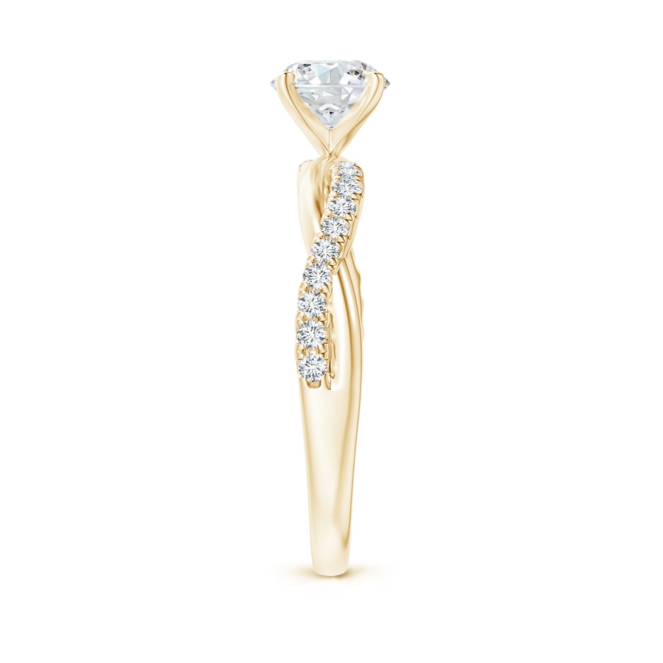 6mm GVS2 Solitaire Diamond Twist Shank Engagement Ring with Accents in Yellow Gold side-2