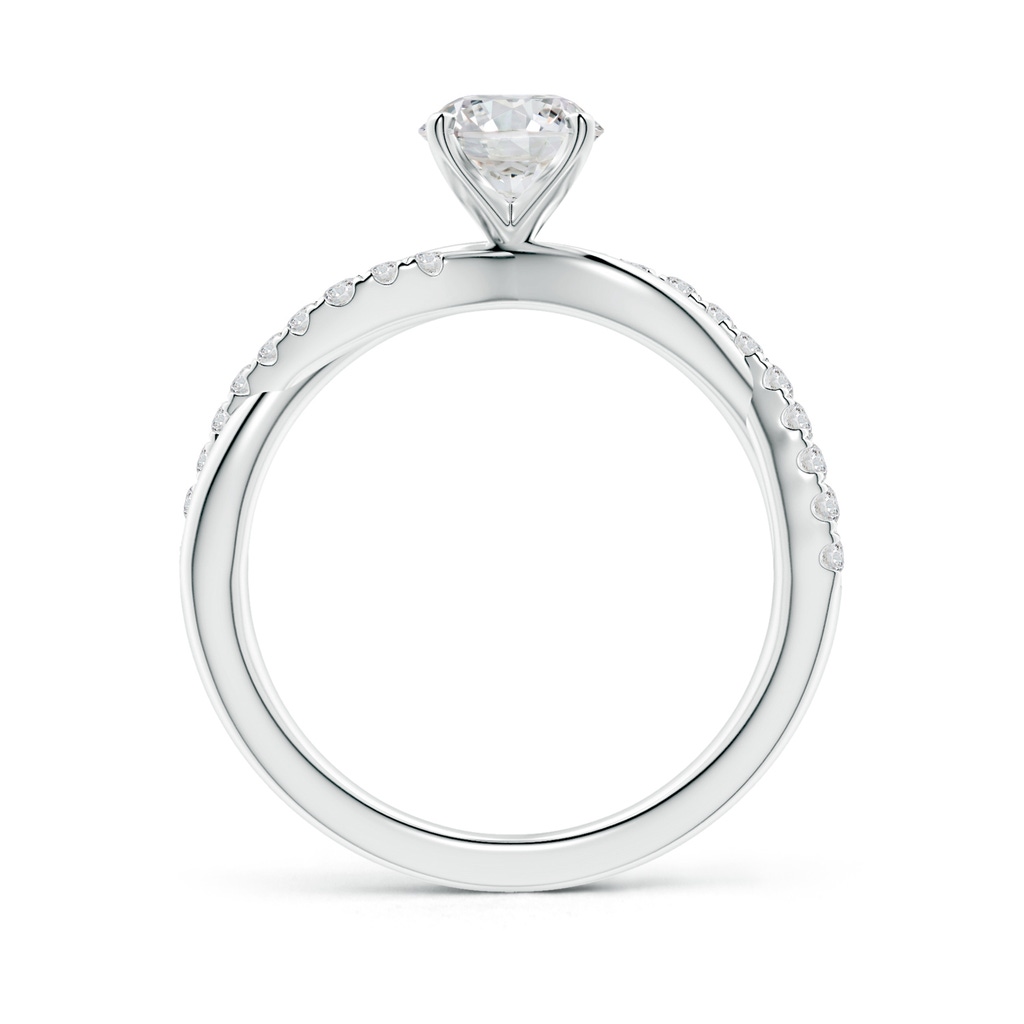 6mm HSI2 Solitaire Diamond Twist Shank Engagement Ring with Accents in P950 Platinum Side-1