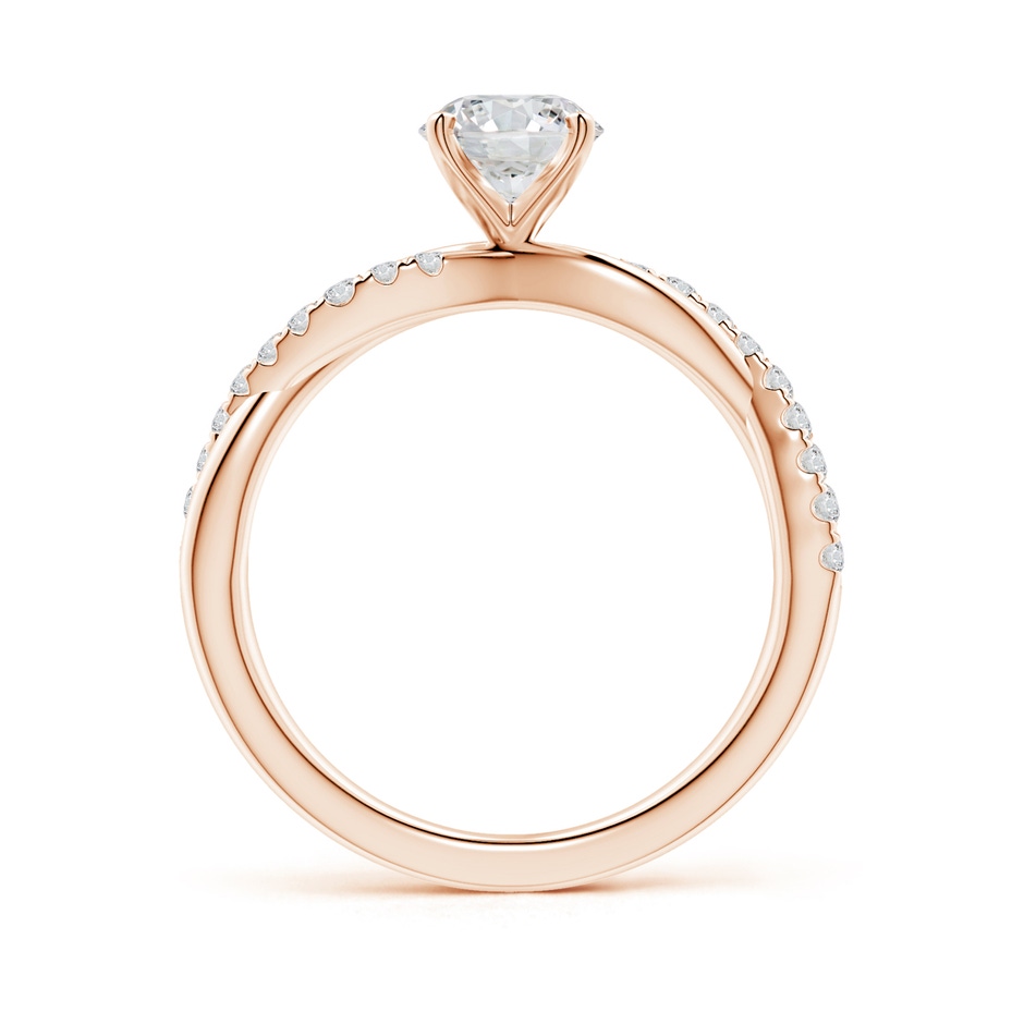 6mm HSI2 Solitaire Diamond Twist Shank Engagement Ring with Accents in Rose Gold side-1