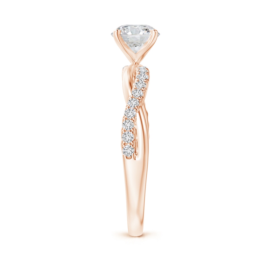 6mm HSI2 Solitaire Diamond Twist Shank Engagement Ring with Accents in Rose Gold side-2