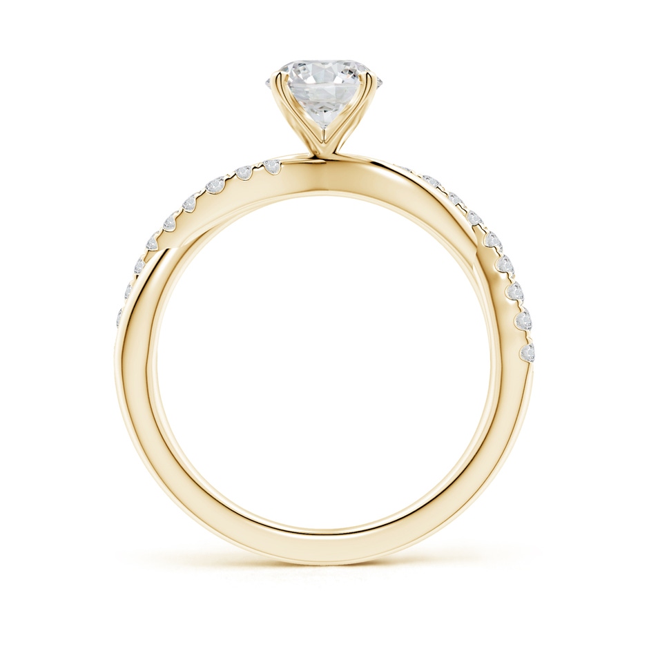 6mm HSI2 Solitaire Diamond Twist Shank Engagement Ring with Accents in Yellow Gold side-1