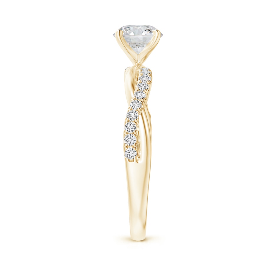 6mm HSI2 Solitaire Diamond Twist Shank Engagement Ring with Accents in Yellow Gold side-2