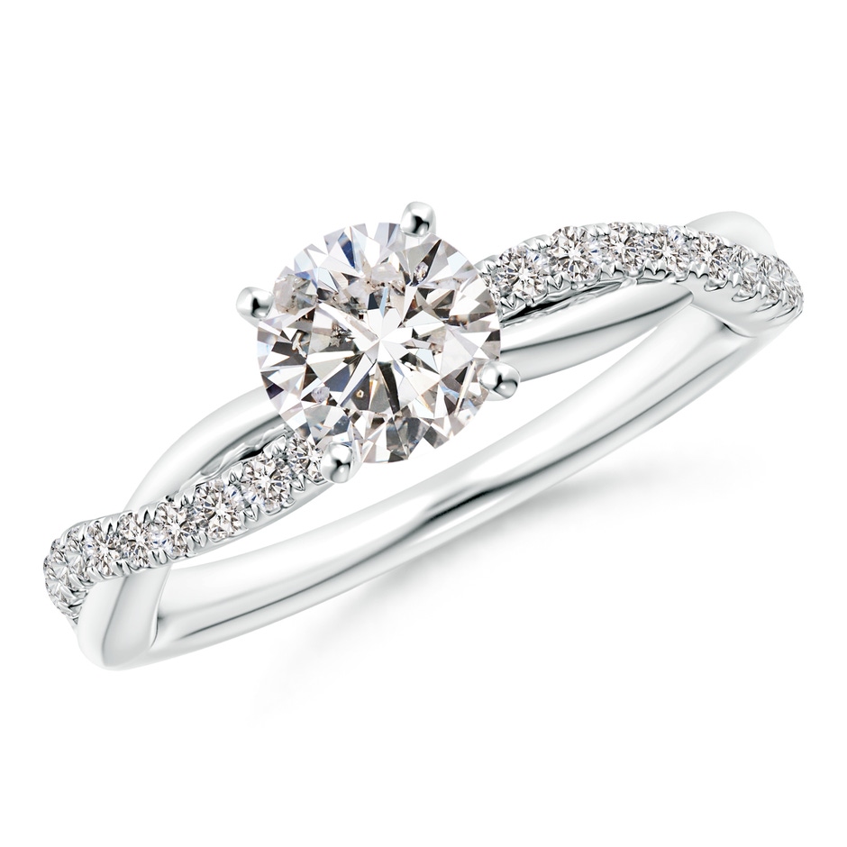 6mm IJI1I2 Solitaire Diamond Twist Shank Engagement Ring with Accents in P950 Platinum 