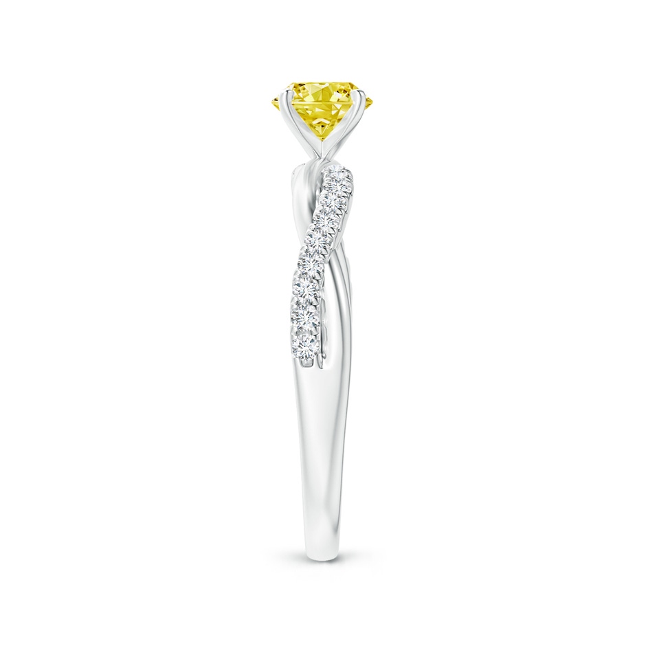 5.2mm AAAA Solitaire Fancy Intense Yellow Diamond Twist Shank Engagement Ring with Accents in White Gold side 299