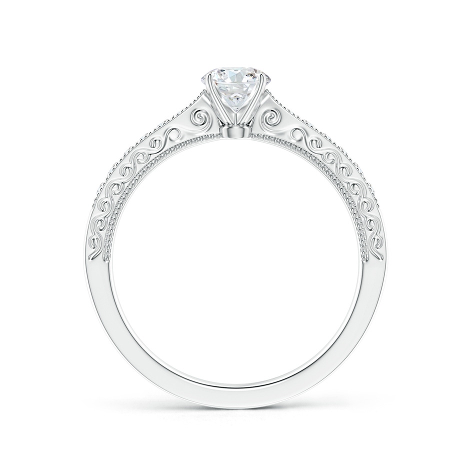 4.6mm GVS2 Diamond Solitaire Engraved Engagement Ring with Accents in P950 Platinum side-1