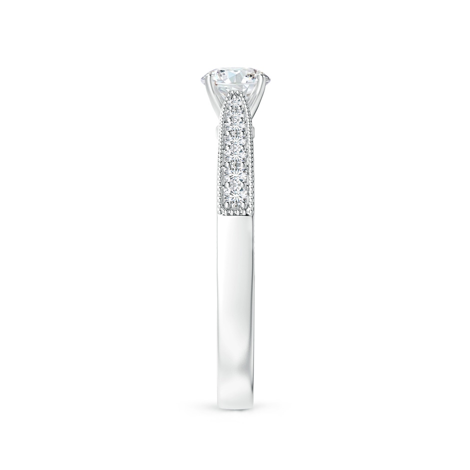 4.6mm GVS2 Diamond Solitaire Engraved Engagement Ring with Accents in P950 Platinum side-2