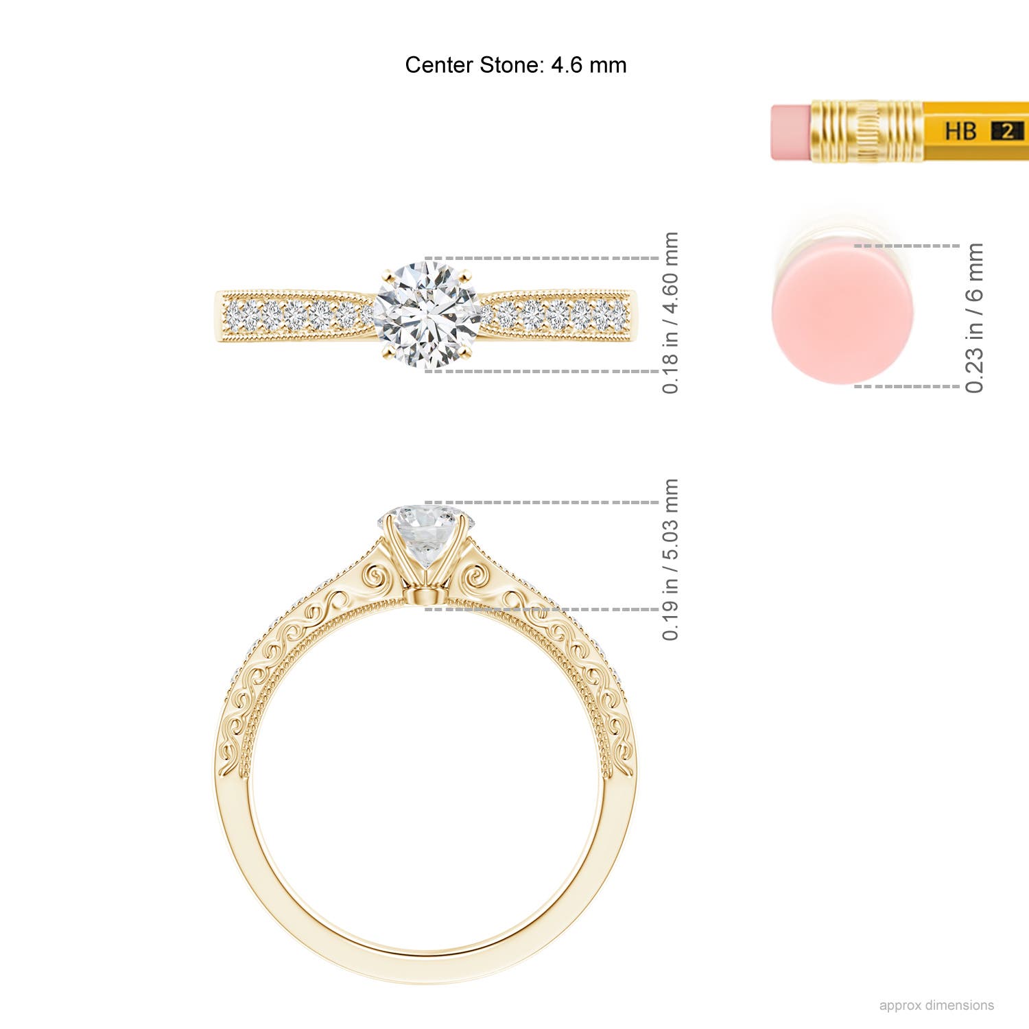 H, SI2 / 0.51 CT / 14 KT Yellow Gold