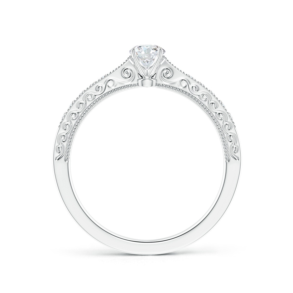 4mm GVS2 Diamond Solitaire Engraved Engagement Ring with Accents in P950 Platinum side-1
