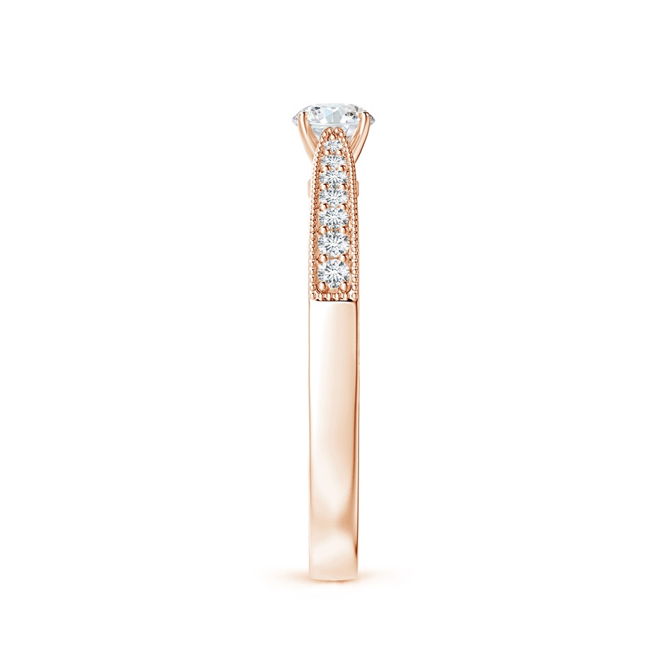 4mm GVS2 Diamond Solitaire Engraved Engagement Ring with Accents in Rose Gold side-2