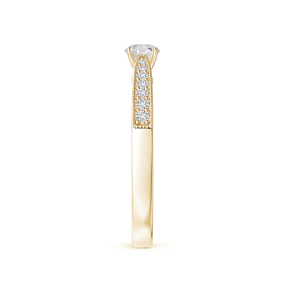 4mm HSI2 Diamond Solitaire Engraved Engagement Ring with Accents in Yellow Gold side-2