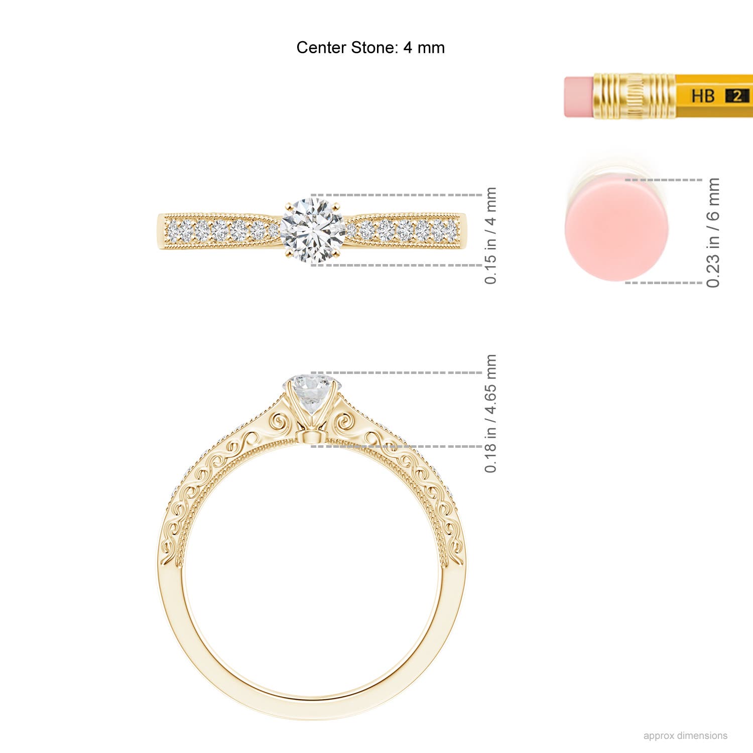 H, SI2 / 0.34 CT / 14 KT Yellow Gold