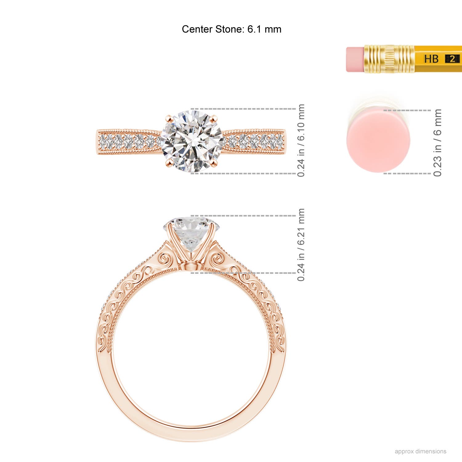 I-J, I1-I2 / 1.04 CT / 14 KT Rose Gold