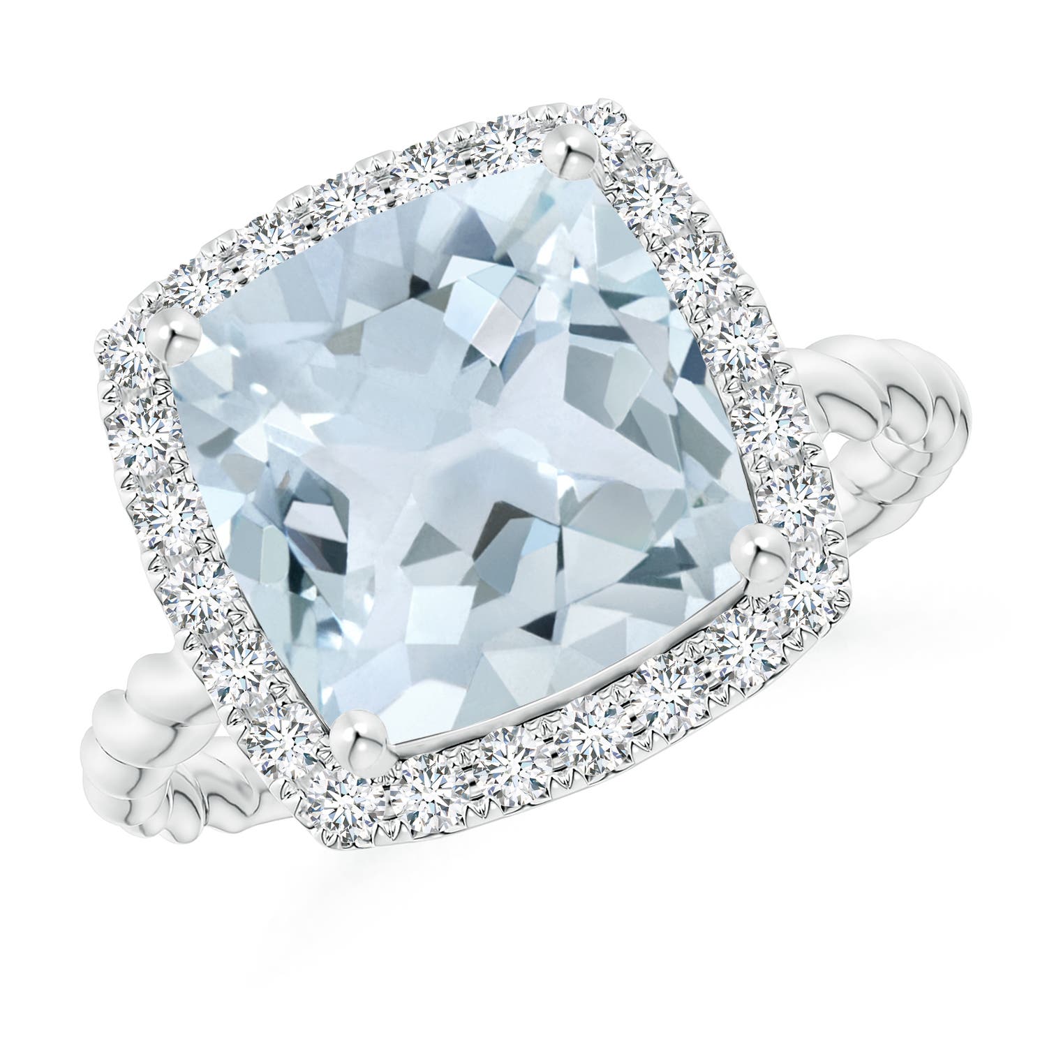 A - Aquamarine / 3.84 CT / 14 KT White Gold