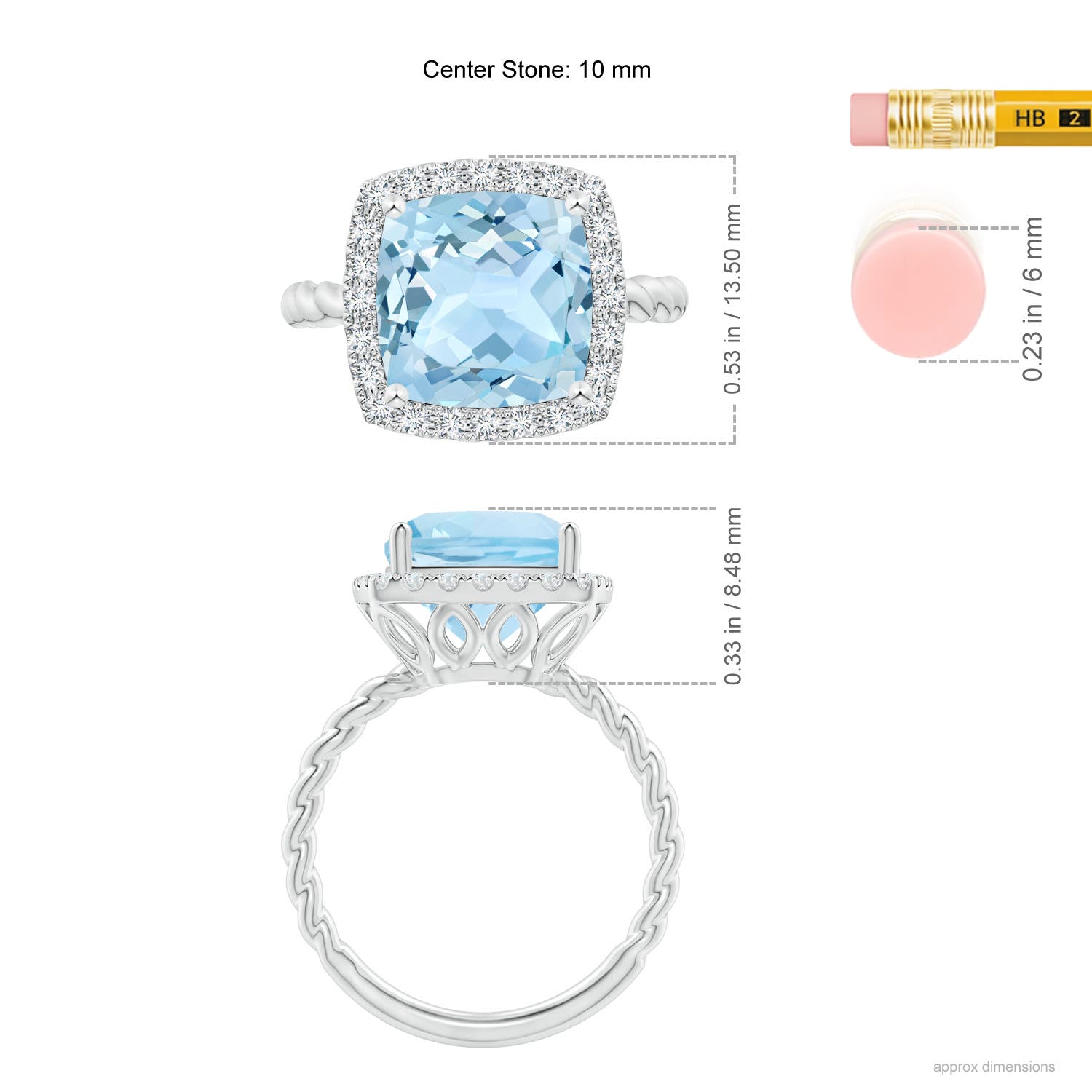 AAA - Aquamarine / 3.84 CT / 14 KT White Gold