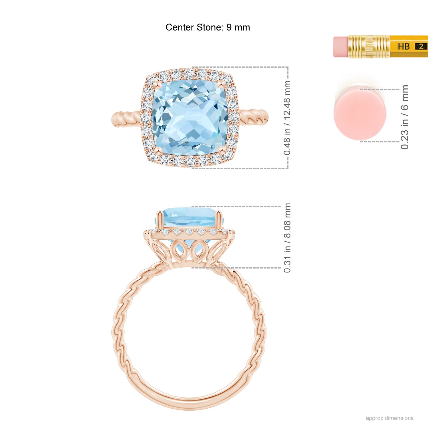 AAA - Aquamarine / 2.94 CT / 14 KT Rose Gold