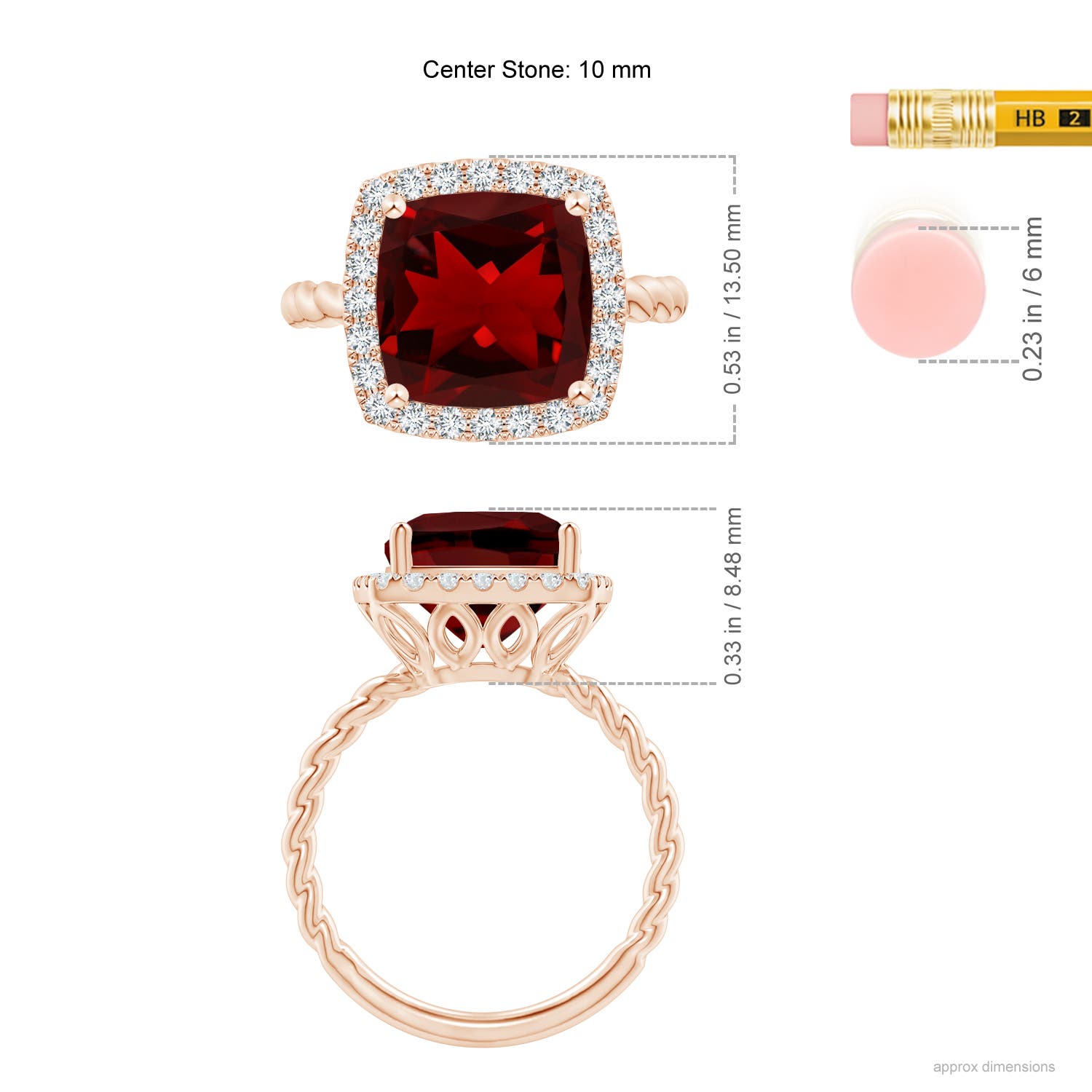 AAAA - Garnet / 4.54 CT / 14 KT Rose Gold