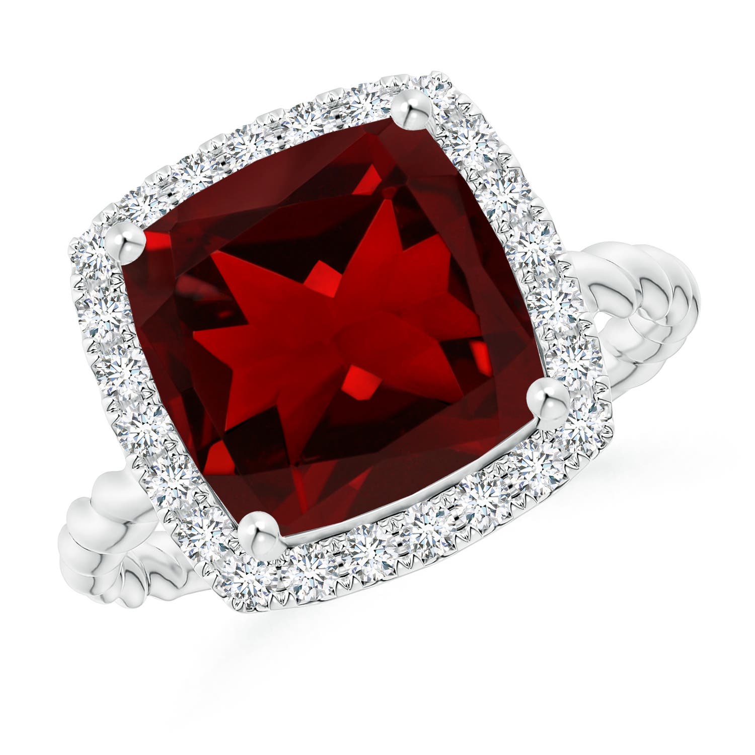 AAAA - Garnet / 4.54 CT / 14 KT White Gold