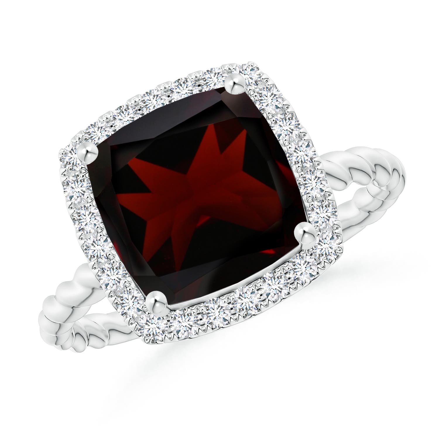 A - Garnet / 3.84 CT / 14 KT White Gold