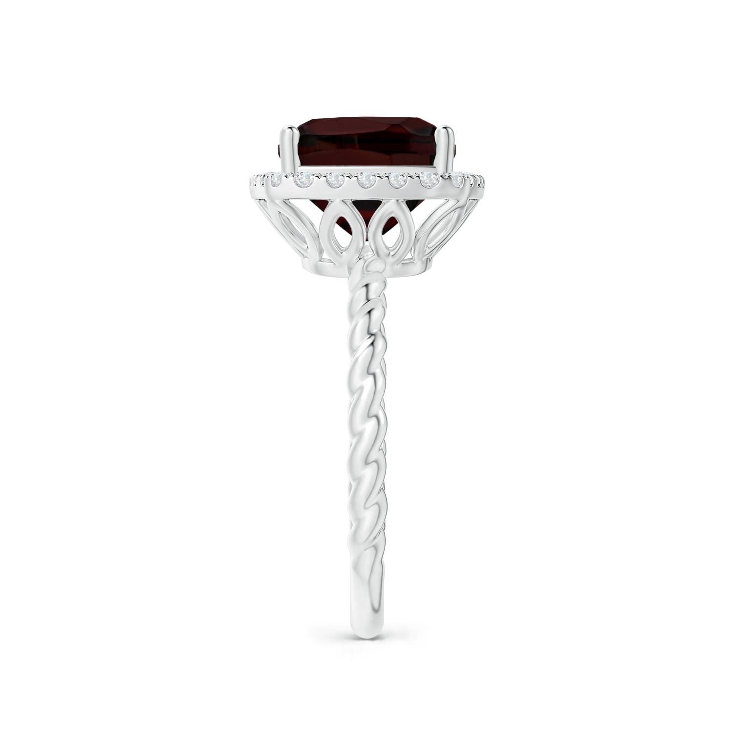 A - Garnet / 3.84 CT / 14 KT White Gold