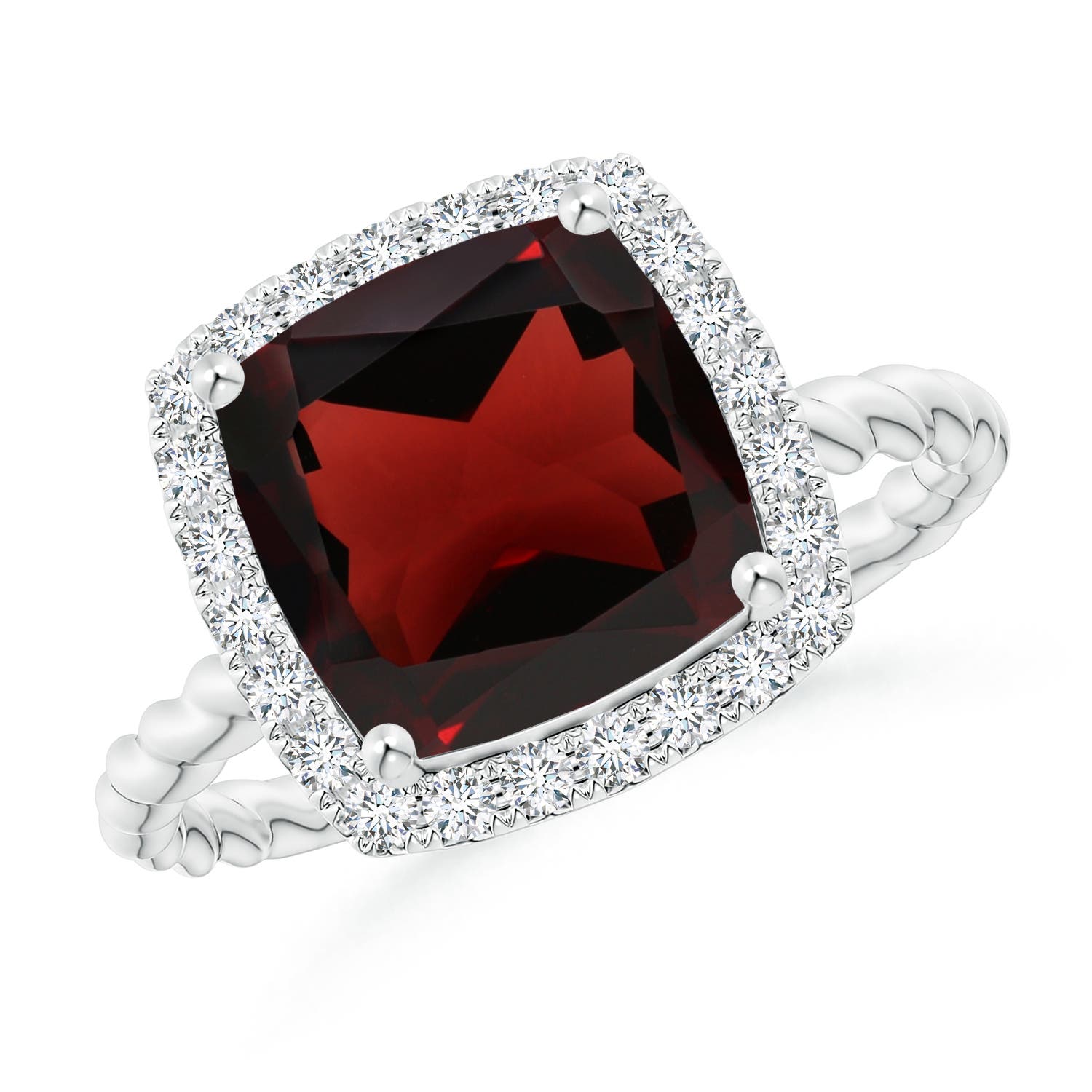 AA - Garnet / 3.84 CT / 14 KT White Gold