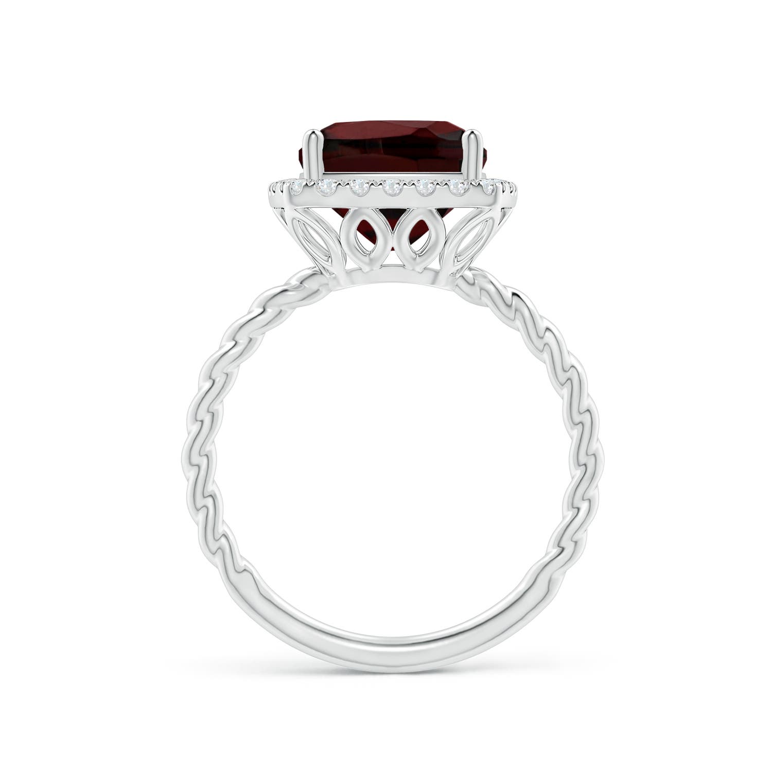 AA - Garnet / 3.84 CT / 14 KT White Gold