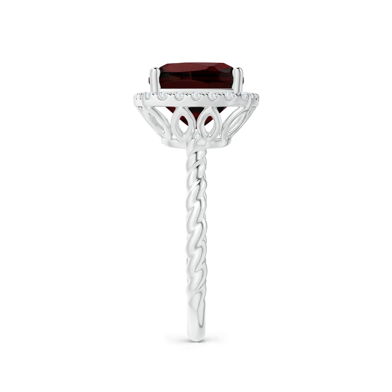 AA - Garnet / 3.84 CT / 14 KT White Gold