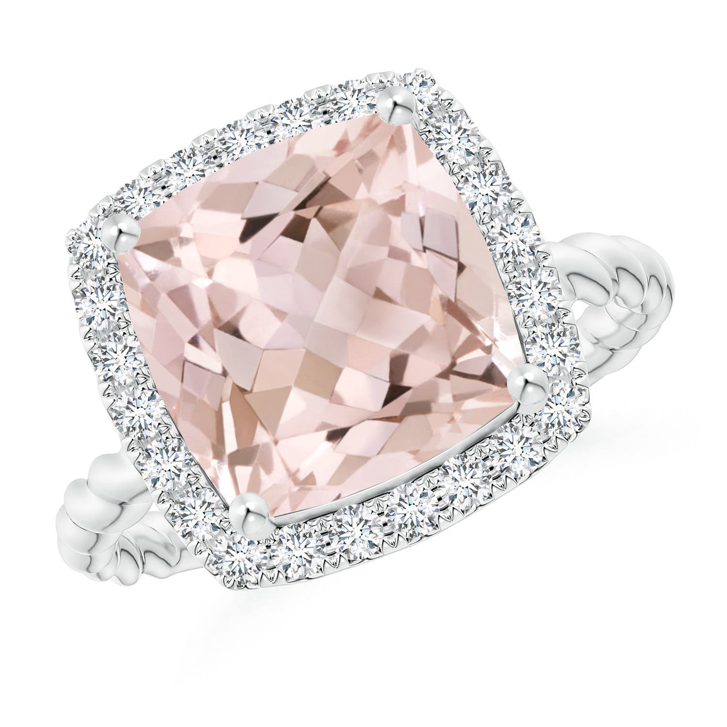 A - Morganite / 4.04 CT / 14 KT White Gold