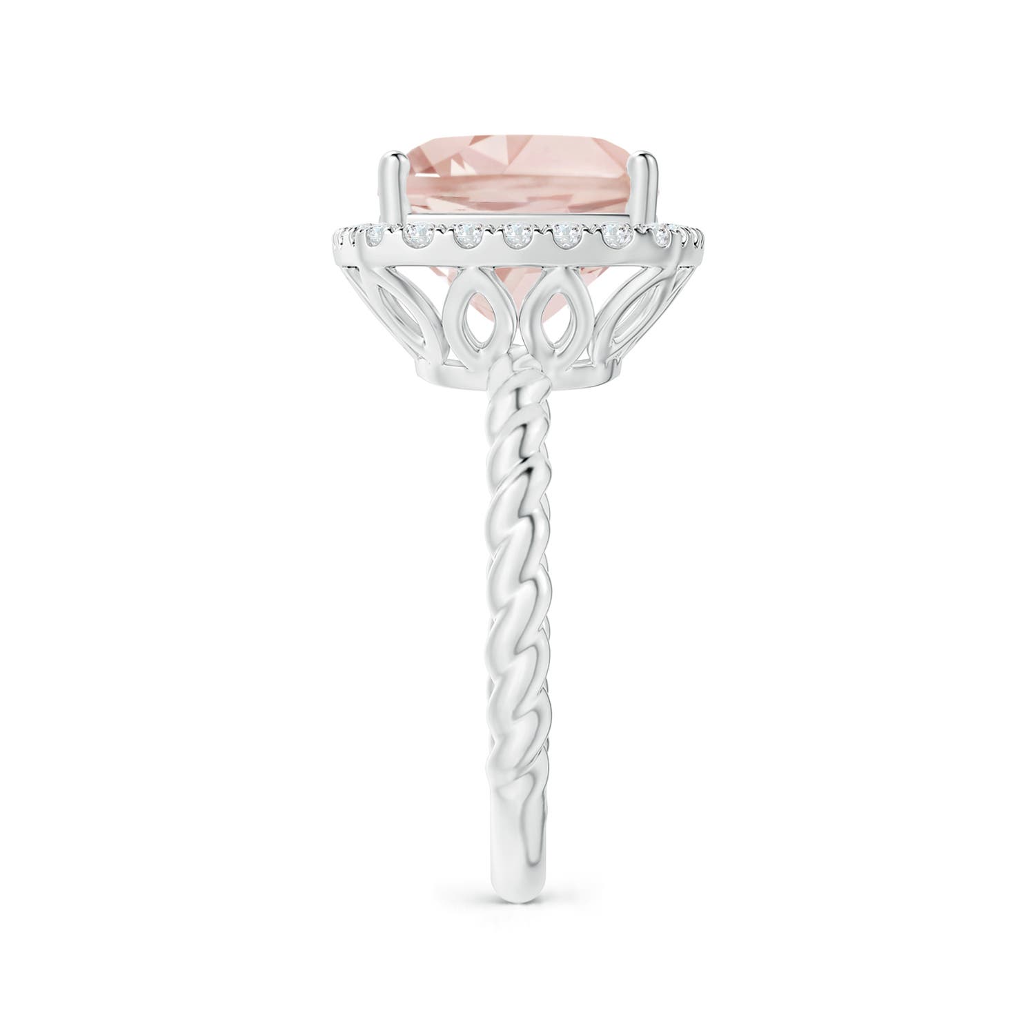 A - Morganite / 4.04 CT / 14 KT White Gold