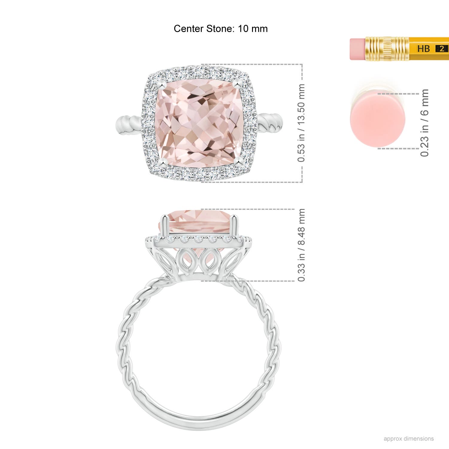 A - Morganite / 4.04 CT / 14 KT White Gold