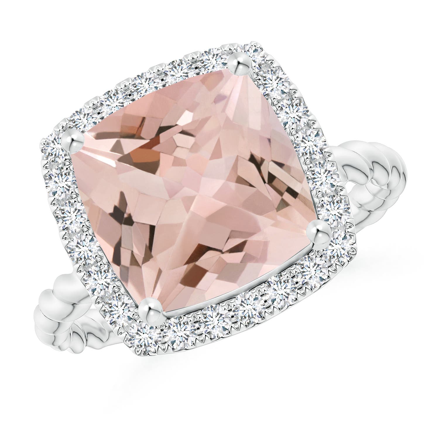 AA - Morganite / 4.04 CT / 14 KT White Gold