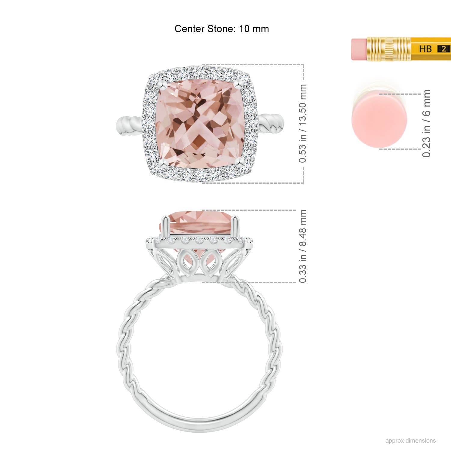 AAA - Morganite / 4.04 CT / 14 KT White Gold