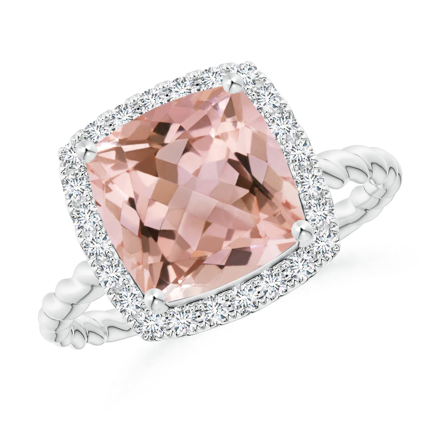 AAAA - Morganite / 2.94 CT / 14 KT White Gold