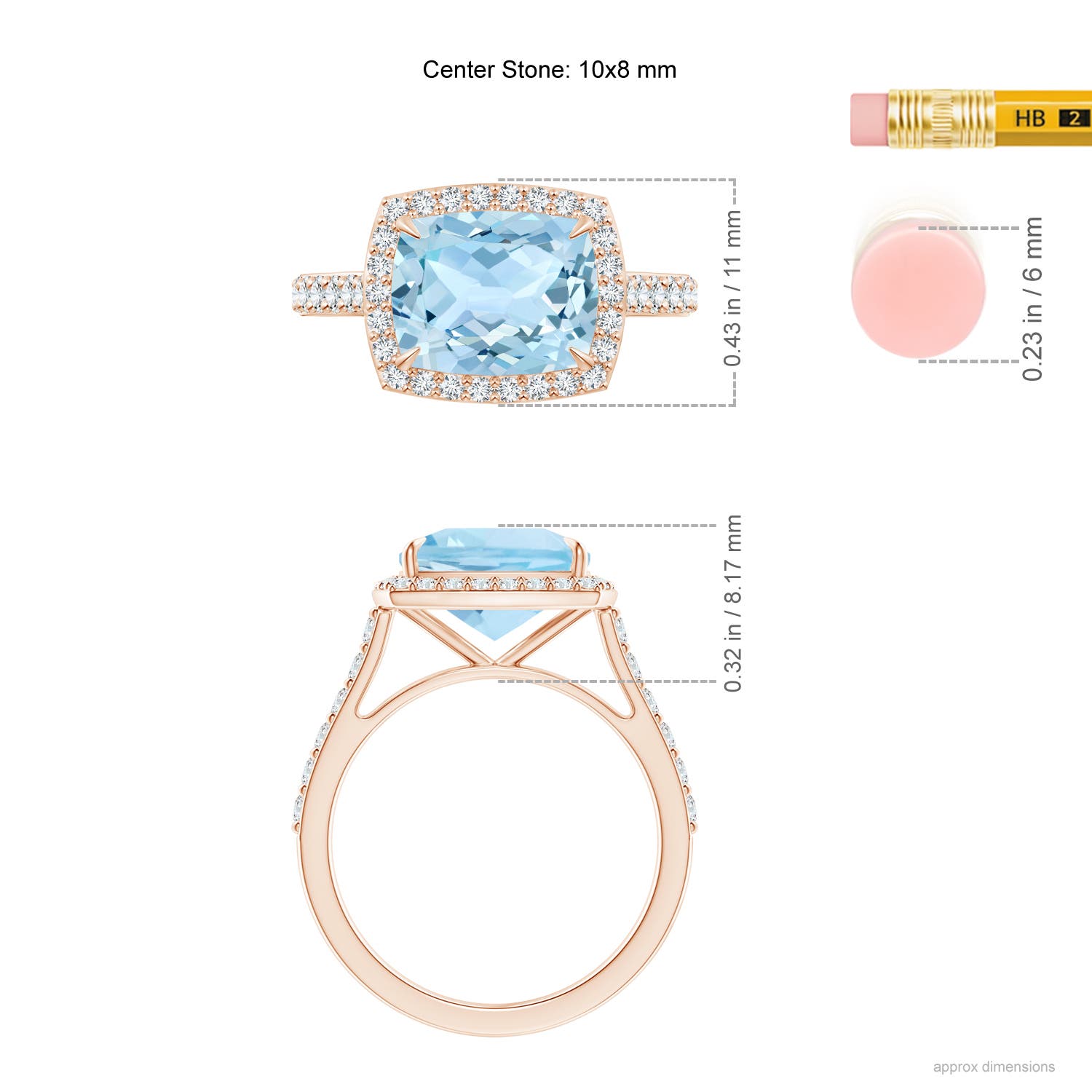 AAA - Aquamarine / 2.96 CT / 14 KT Rose Gold