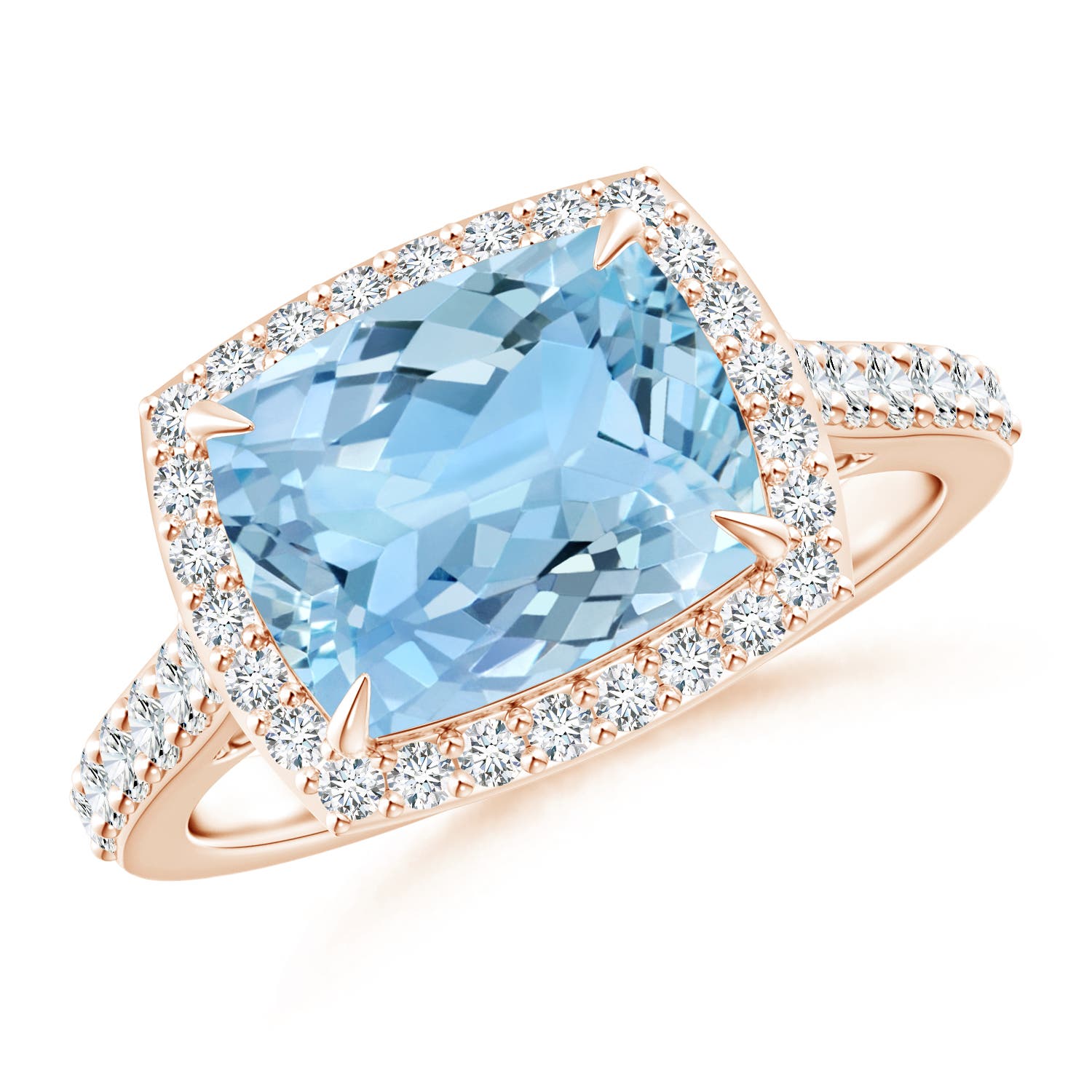 AAAA - Aquamarine / 2.96 CT / 14 KT Rose Gold