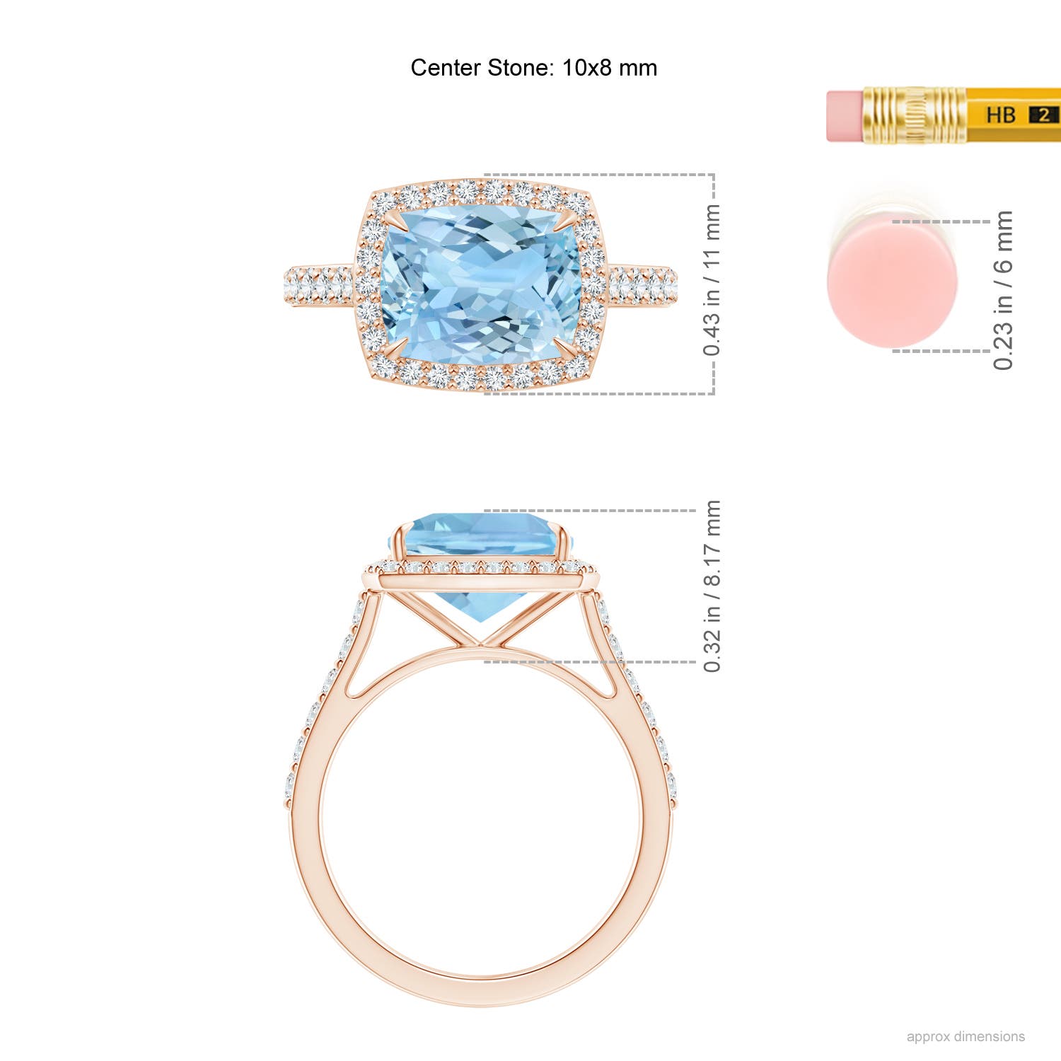 AAAA - Aquamarine / 2.96 CT / 14 KT Rose Gold