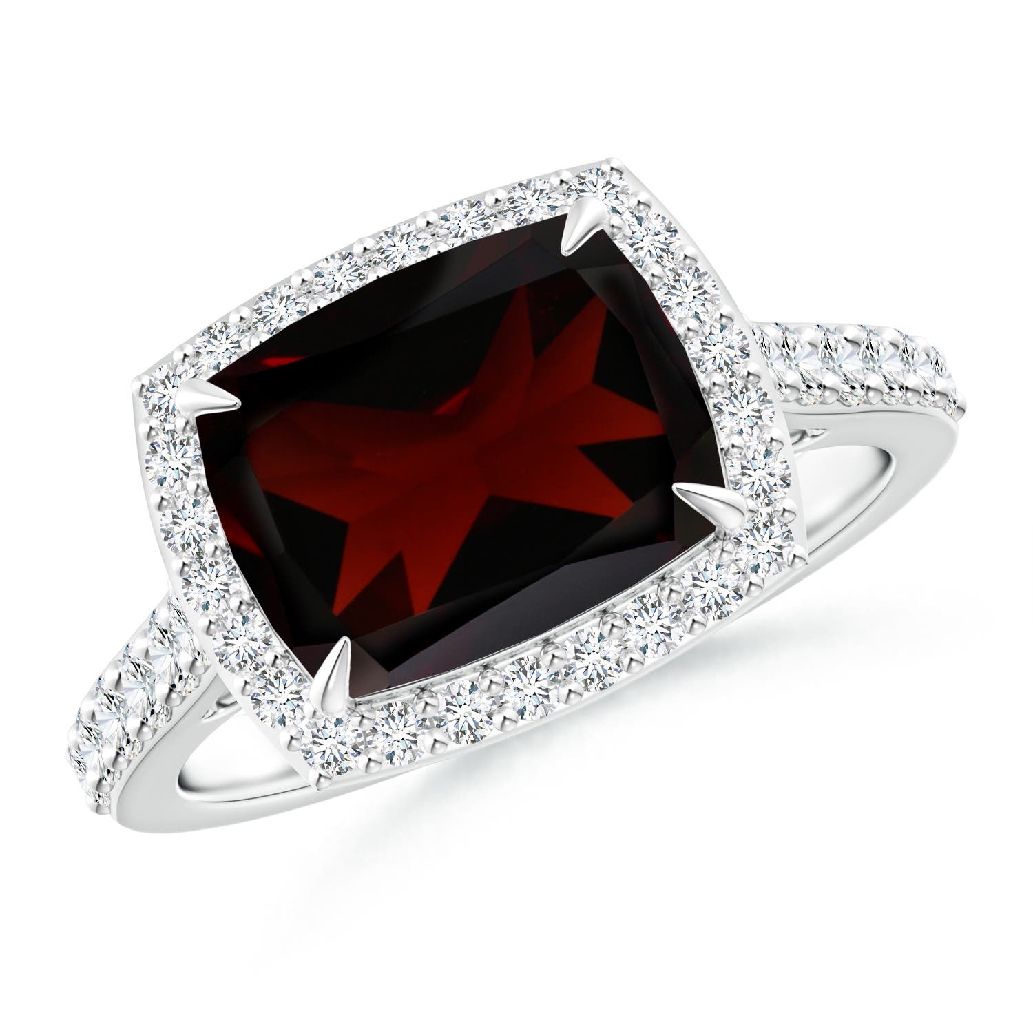 A - Garnet / 3.86 CT / 14 KT White Gold