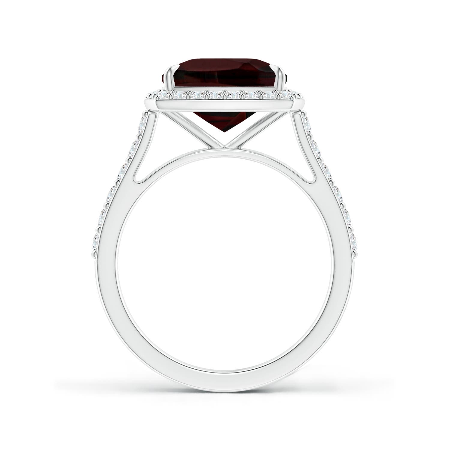 A - Garnet / 3.86 CT / 14 KT White Gold