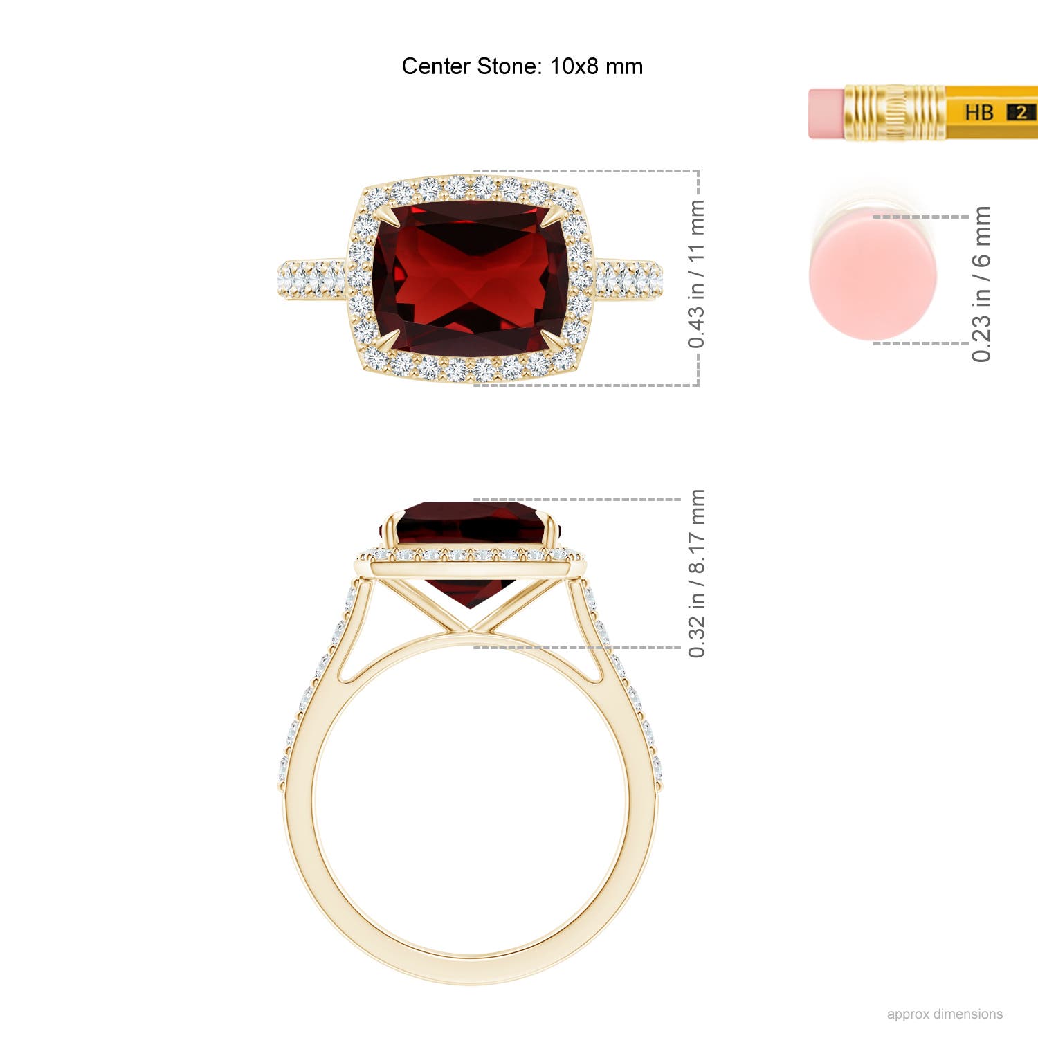 AAA - Garnet / 3.86 CT / 14 KT Yellow Gold