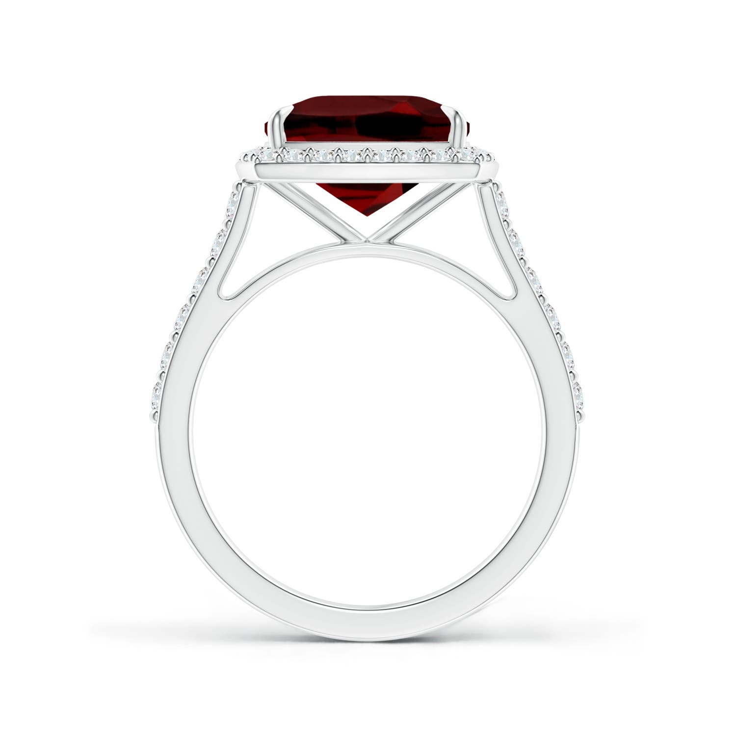 AAAA - Garnet / 3.86 CT / 14 KT White Gold