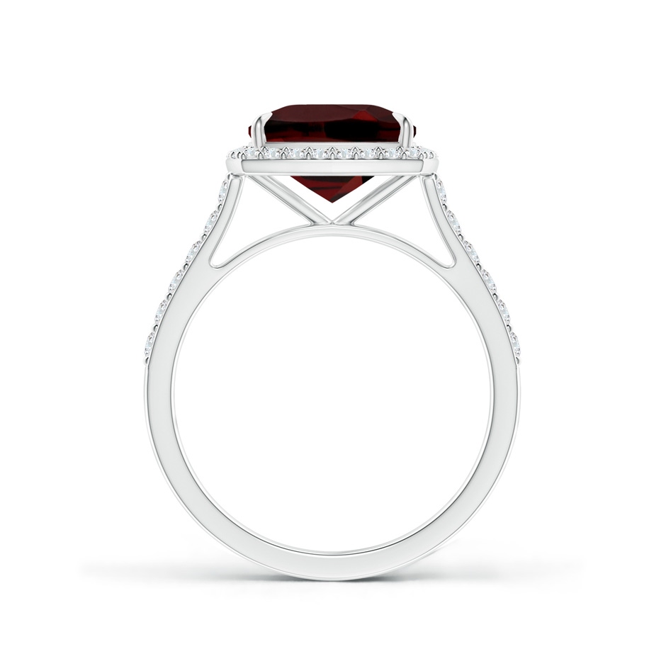 9x7mm AAA East-West Cushion Garnet Cocktail Halo Ring in White Gold side 1