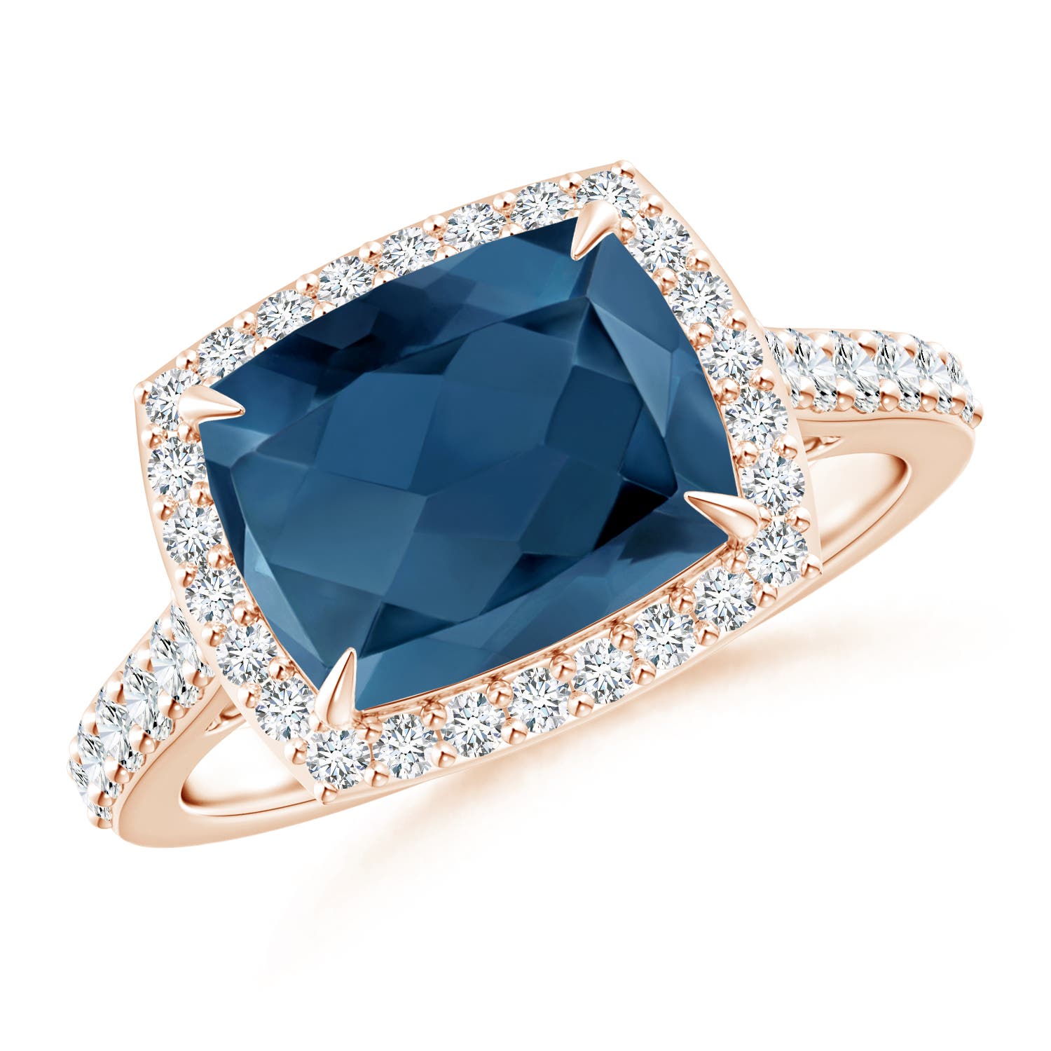 A - London Blue Topaz / 3.71 CT / 14 KT Rose Gold