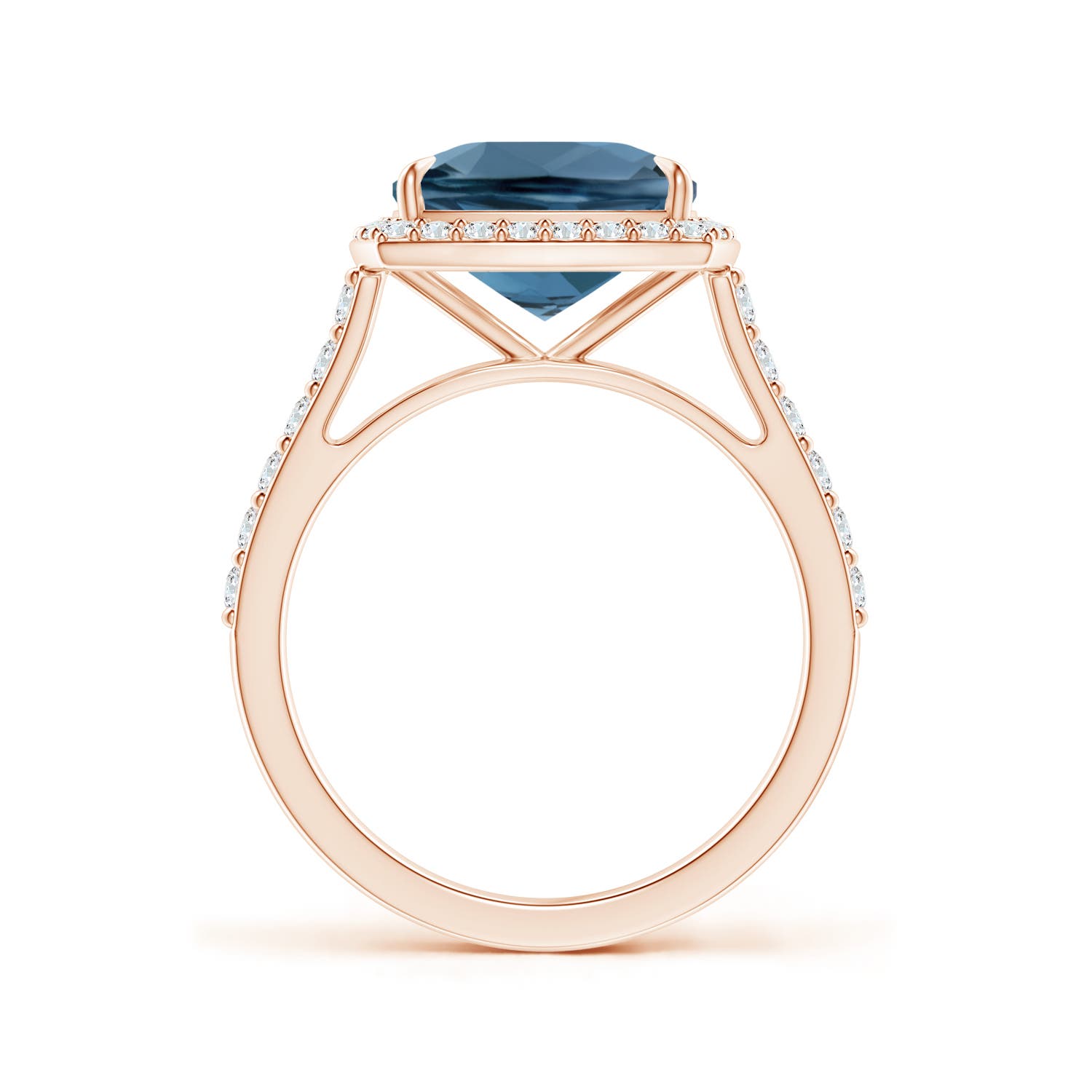 A - London Blue Topaz / 3.71 CT / 14 KT Rose Gold