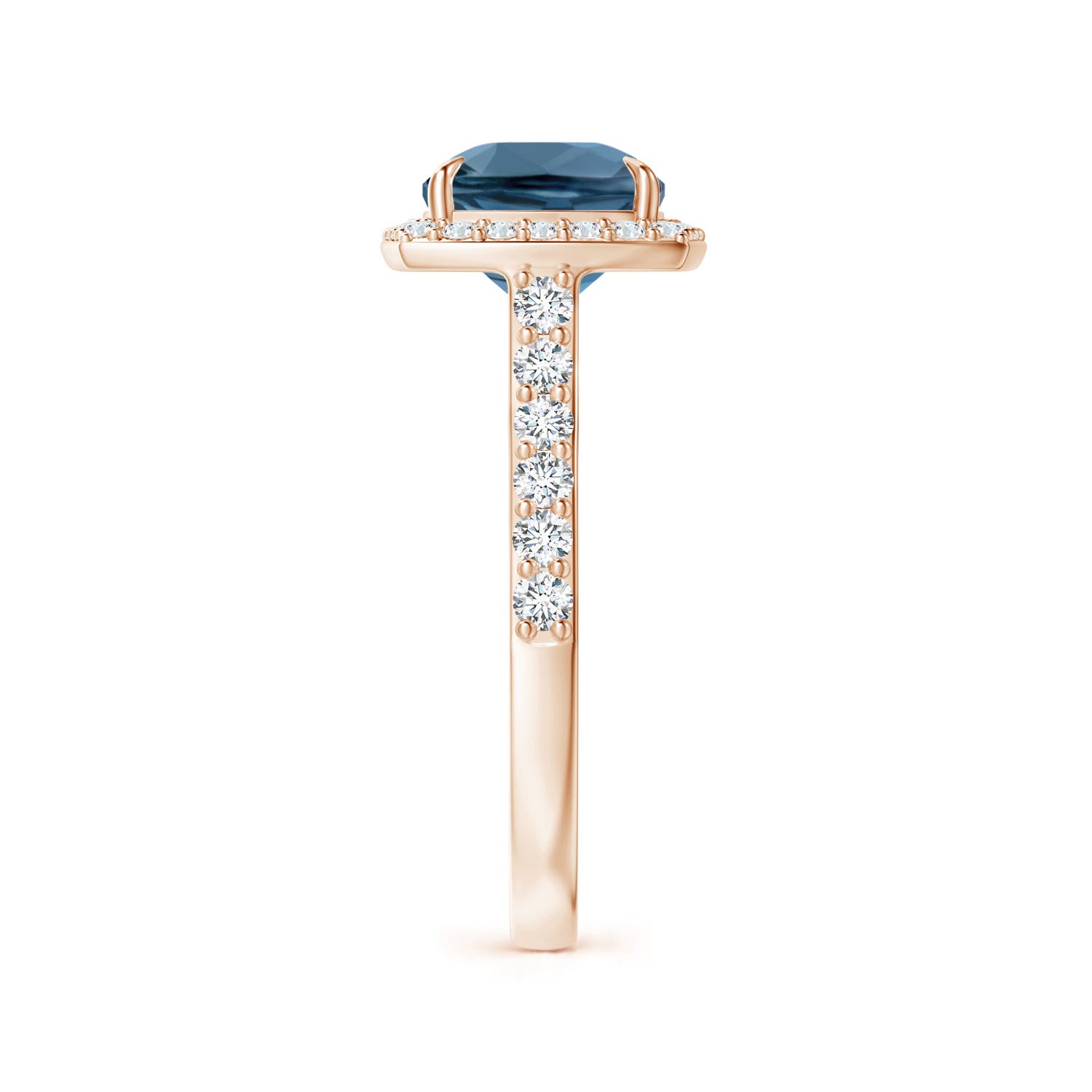 A - London Blue Topaz / 3.71 CT / 14 KT Rose Gold