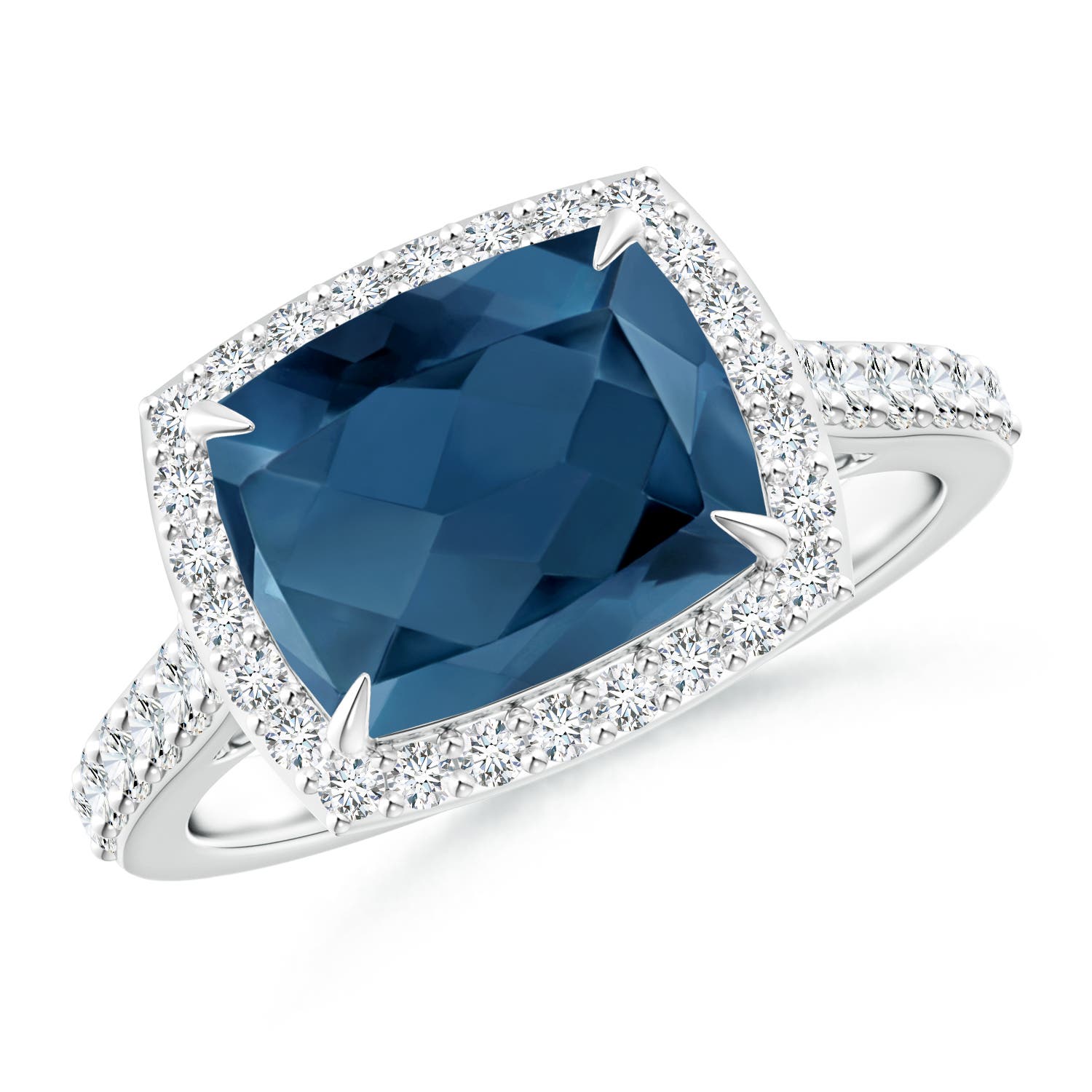 A - London Blue Topaz / 3.71 CT / 14 KT White Gold