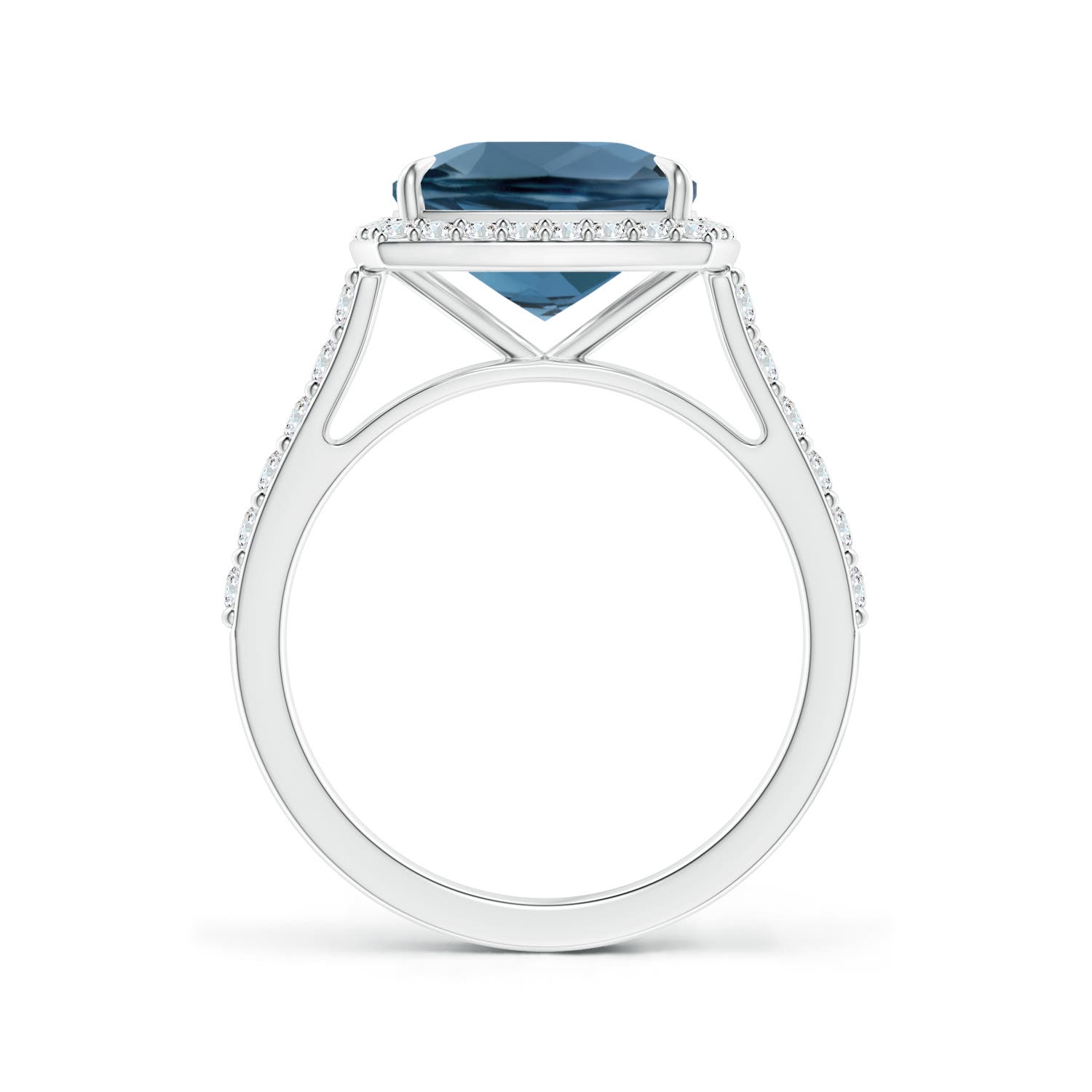 A - London Blue Topaz / 3.71 CT / 14 KT White Gold