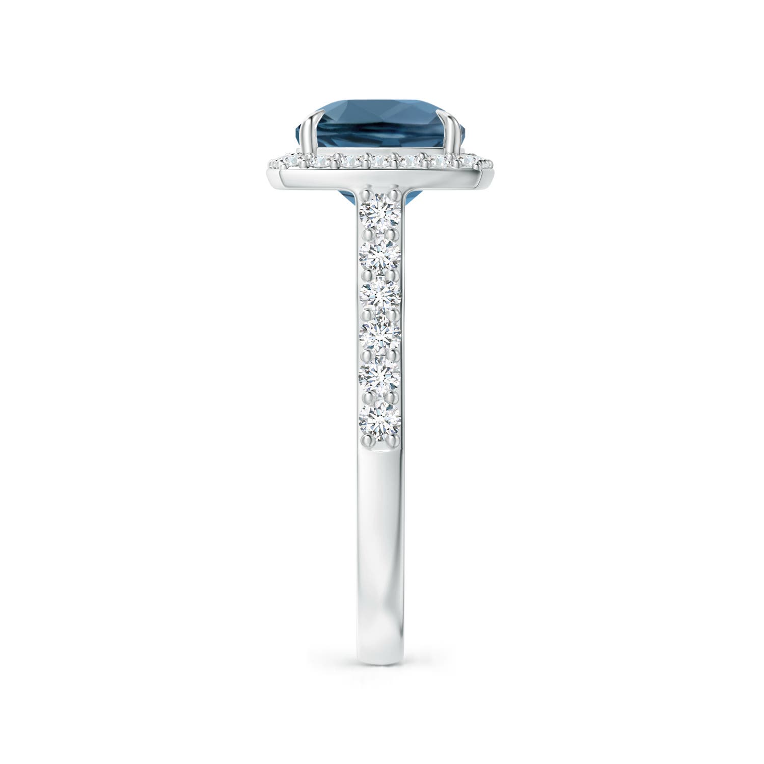 A - London Blue Topaz / 3.71 CT / 14 KT White Gold