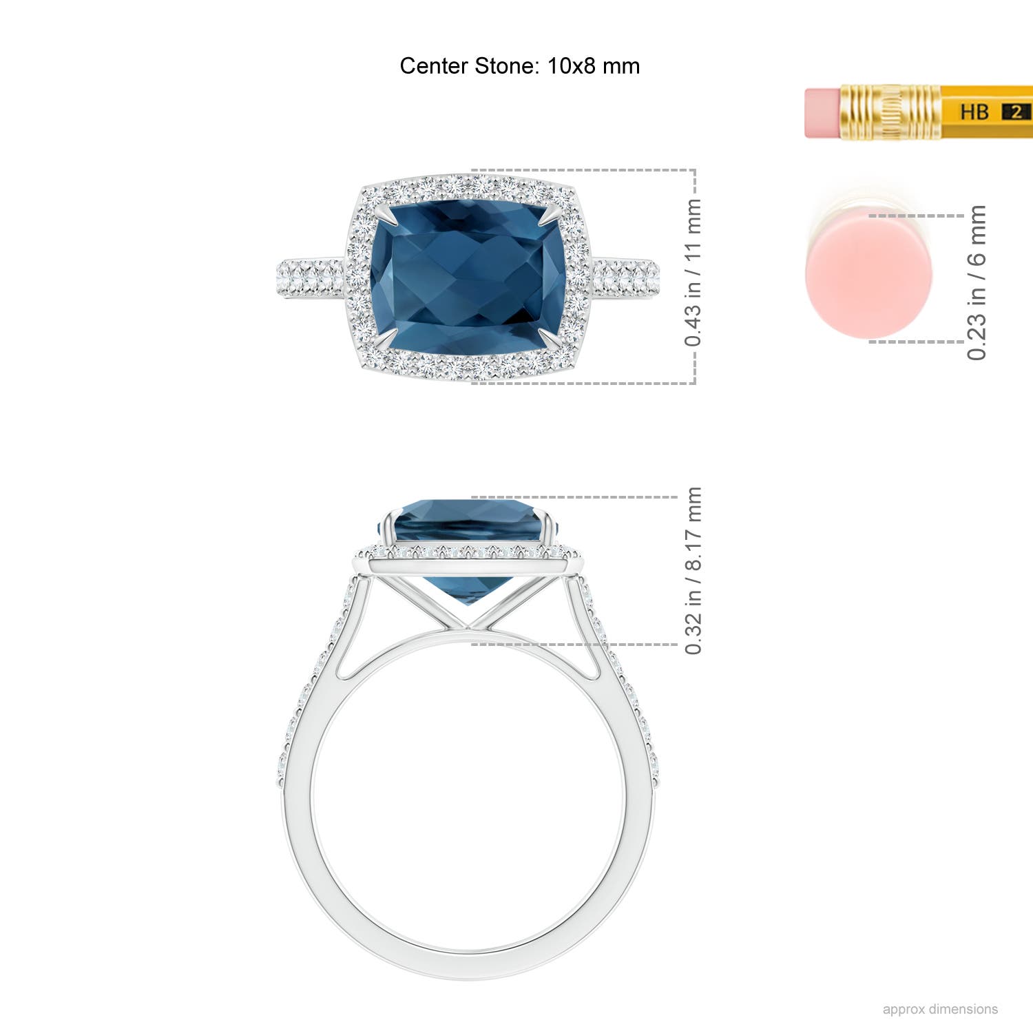 A - London Blue Topaz / 3.71 CT / 14 KT White Gold