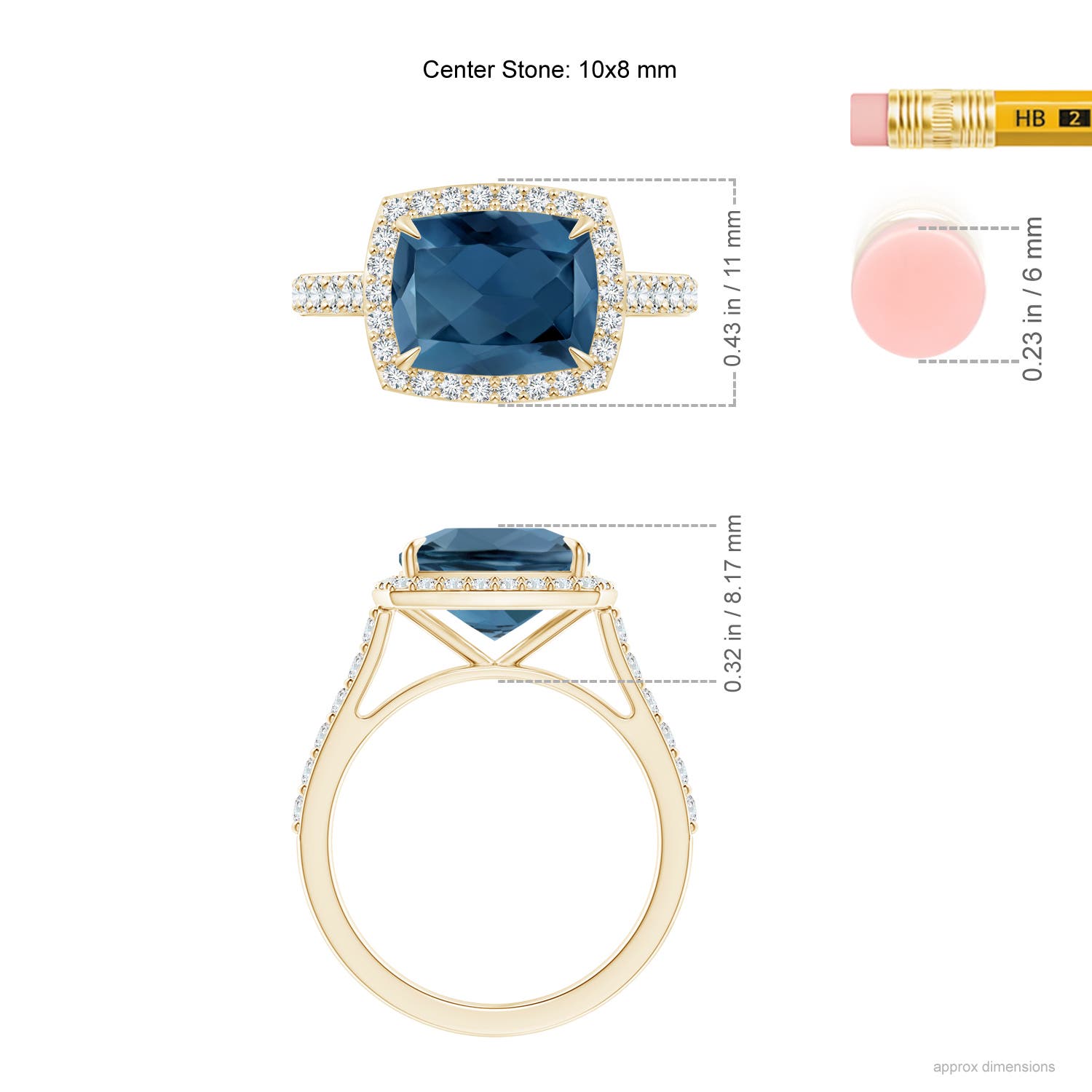 A - London Blue Topaz / 3.71 CT / 14 KT Yellow Gold