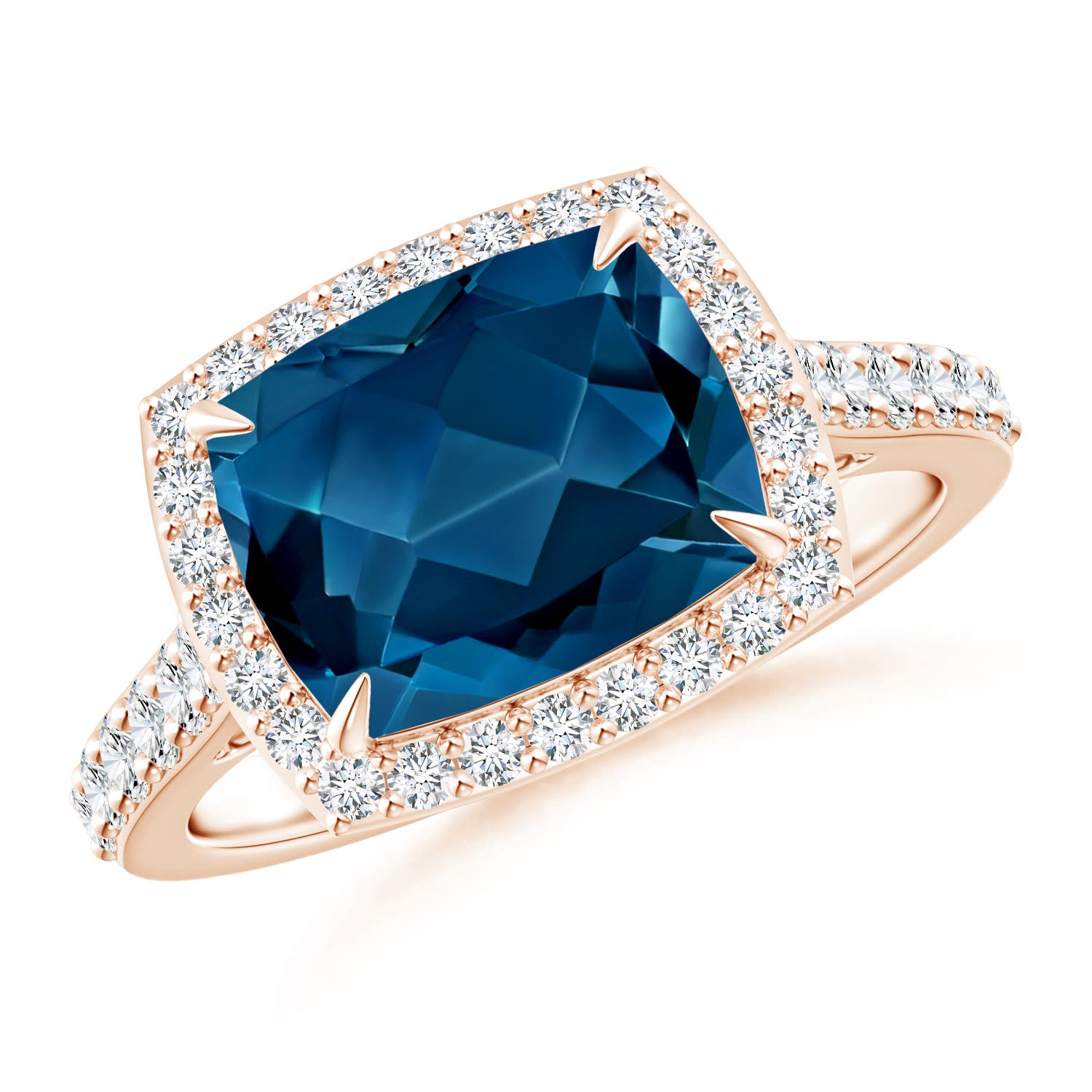 AAA - London Blue Topaz / 3.71 CT / 14 KT Rose Gold